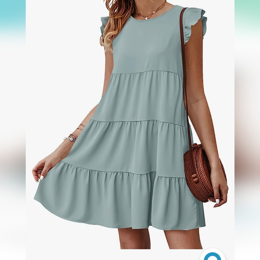Womans size small green flowy dress